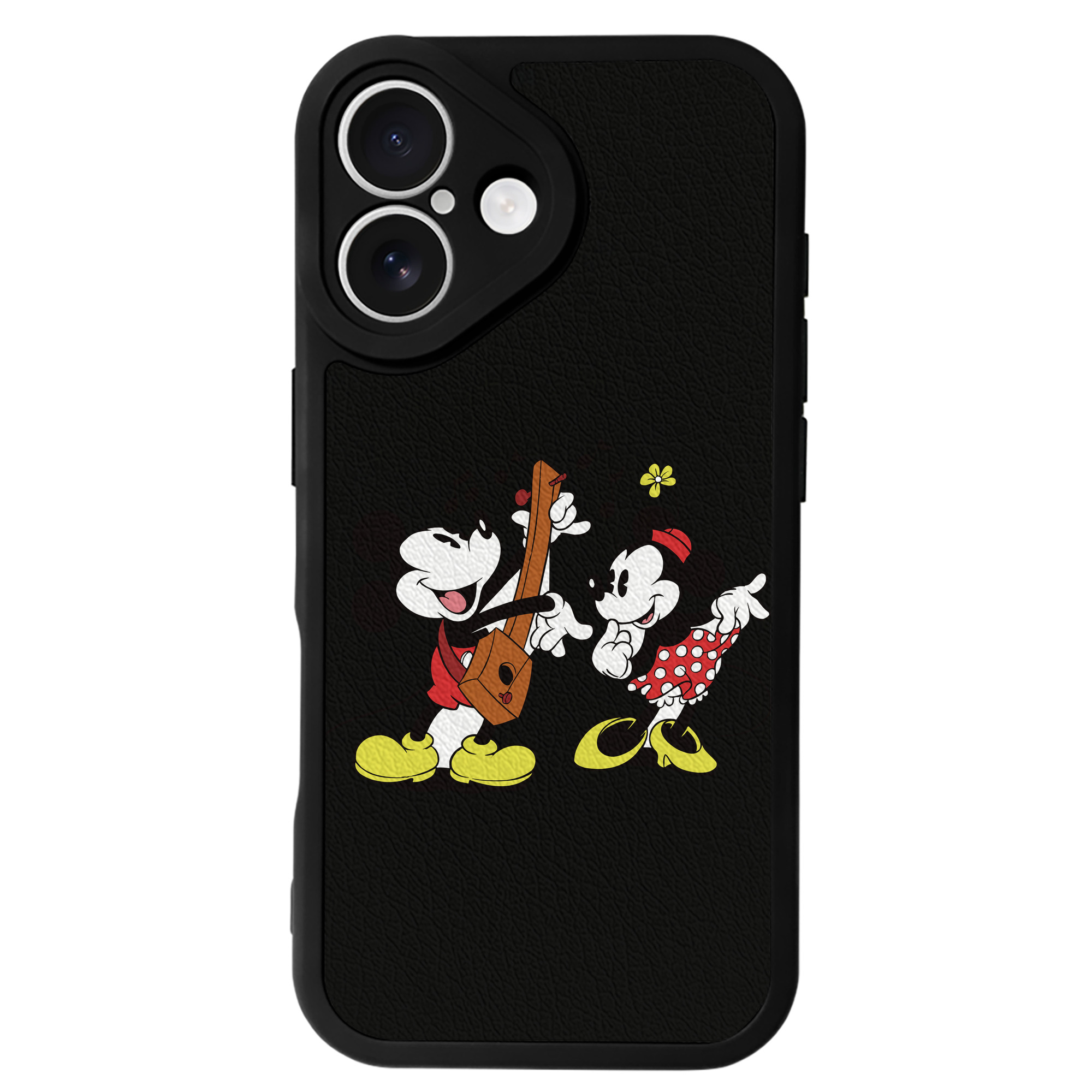 （画像用） ミッキーマウス Mickey Mouse 【iPhone 16シリーズ対応】シリコンスマホケース（レザー調） 材質：シリコン